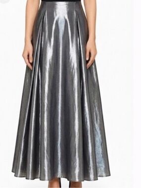 Vintage Y2K Jodi Kristopher Silver Formal Long Full Skirt Juniors 3/4